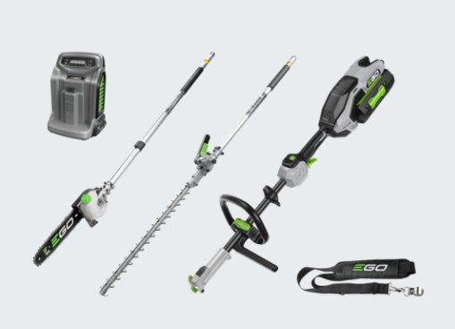 EGO multitool set MHCC1022E incl. basismachine, heggenschaar, stokzaag, 2,5 Ah accu en snellader